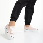 Дамски кецове  розови  от текстилен материал  Lariah