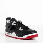 Мъжки спортни обувки  черни  с червено от еко кожа  Abramo