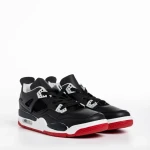 Мъжки спортни обувки  черни  с червено от еко кожа  Abramo