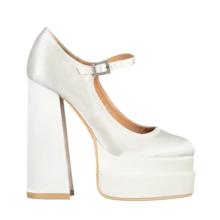 Дамски обувки кремави от текстилен материал  Caira