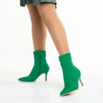 Дамски боти зелени  от текстилен материал  Rasheda