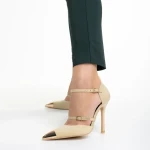 Дамски обувки  бежови от текстилен материал  Brisa