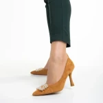 Дамски обувки  камел  от текстилен материал  Ziara