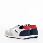 Мъжки спортни обувки  бели със сиво   от текстилен материал  Vencil