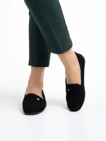 Дамски мокасинии  черни от текстилен материал  Elmira