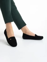 Дамски мокасинии  черни от текстилен материал  Elmira