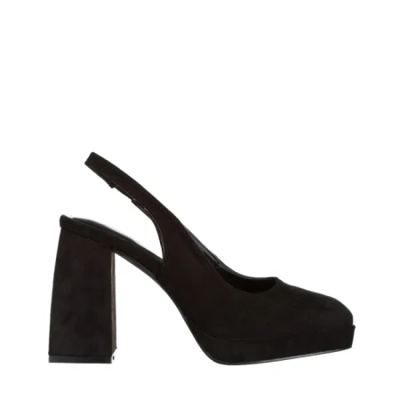 Дамски обувки  черни от текстилен материал  с ток  Dalaina