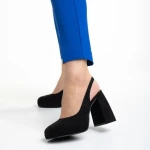 Дамски обувки  черни от текстилен материал  с ток  Dalaina