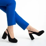 Дамски обувки  черни от текстилен материал  с ток  Dalaina