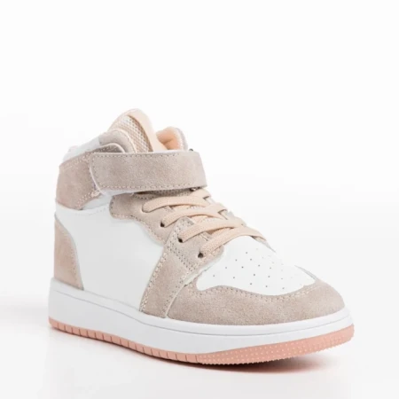 Детски спортни обувки бели с розово  от еко кожа  Haddie