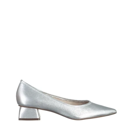 Дамски обувки  сребристи  от текстилен материал  с ток  Ziva