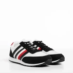 Мъжки спортни обувки  бели с черно от текстилен материал  Varian