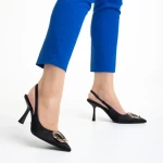 Дамски сандали  черни от текстилен материал  Caelin