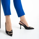 Дамски сандали  черни от текстилен материал  Caelin