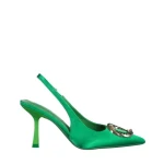 Дамски сандали  зелени  от текстилен материал  Caelin