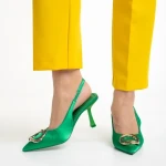 Дамски сандали  зелени  от текстилен материал  Caelin