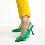 Дамски сандали  зелени  от текстилен материал  Caelin