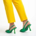 Дамски сандали  зелени  от текстилен материал  Caelin