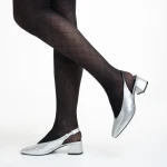 Дамски обувки  сребристи  от еко кожа  с ток  Zelda