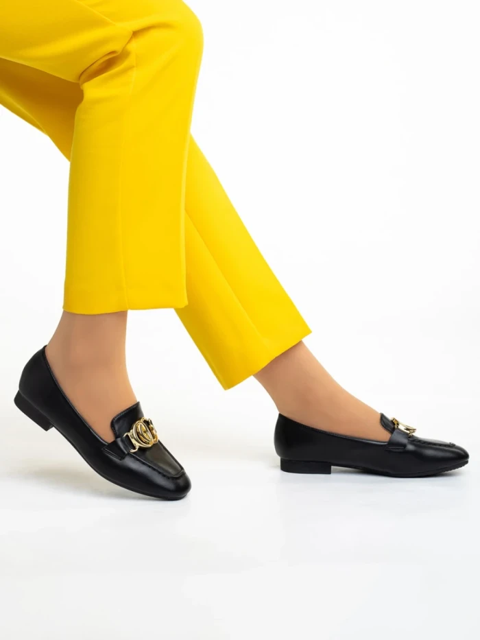 Дамски мокасини  черни  от еко кожа  Rielyn