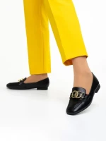 Дамски мокасини  черни  от еко кожа  Rielyn