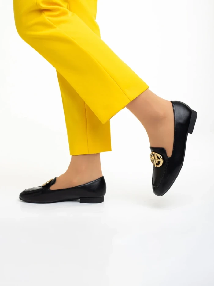 Дамски мокасини  черни  от еко кожа  Ronnette