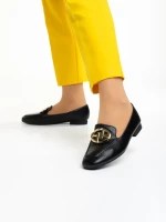 Дамски мокасини  черни  от еко кожа  Ronnette
