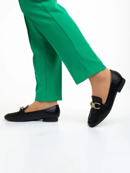 Дамски мокасини  черни  от еко кожа  Rosalea