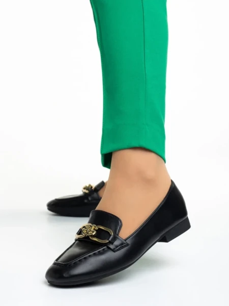 Дамски мокасини  черни  от еко кожа  Rosalea