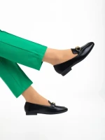 Дамски мокасини  черни  от еко кожа  Rosalea