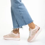 Дамски спортни обувки  розови  от текстилен материал  Haya