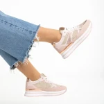 Дамски спортни обувки  розови  от текстилен материал  Haya