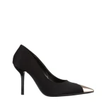 Дамски обувки  черни  от текстилен материал  с ток  Melany