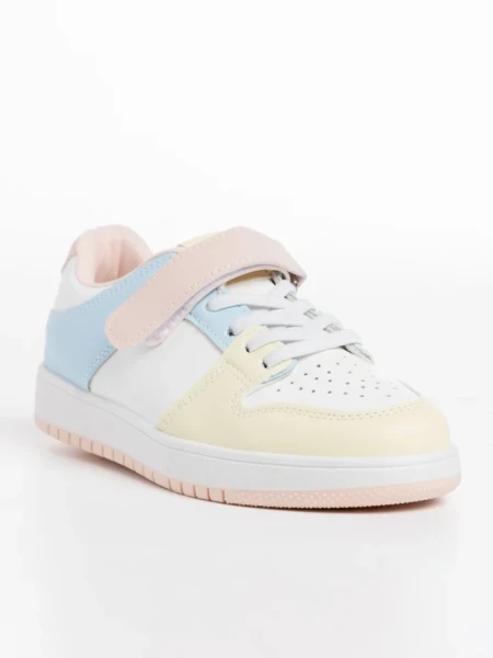 Детски спортни обувки  бели  със жълто от еко кожа  Bristol