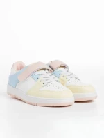 Детски спортни обувки  бели  със жълто от еко кожа  Bristol