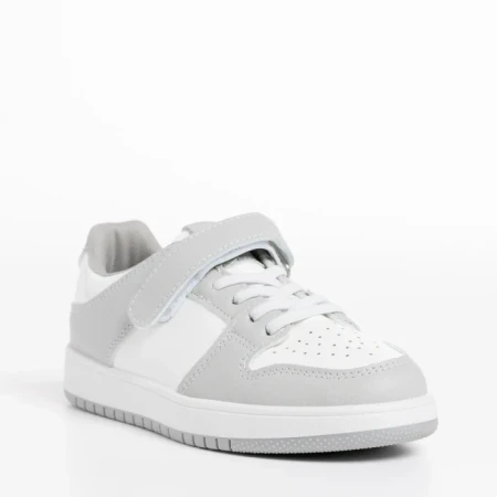 Детски спортни обувки  бели със сиво  от еко кожа  Bristol
