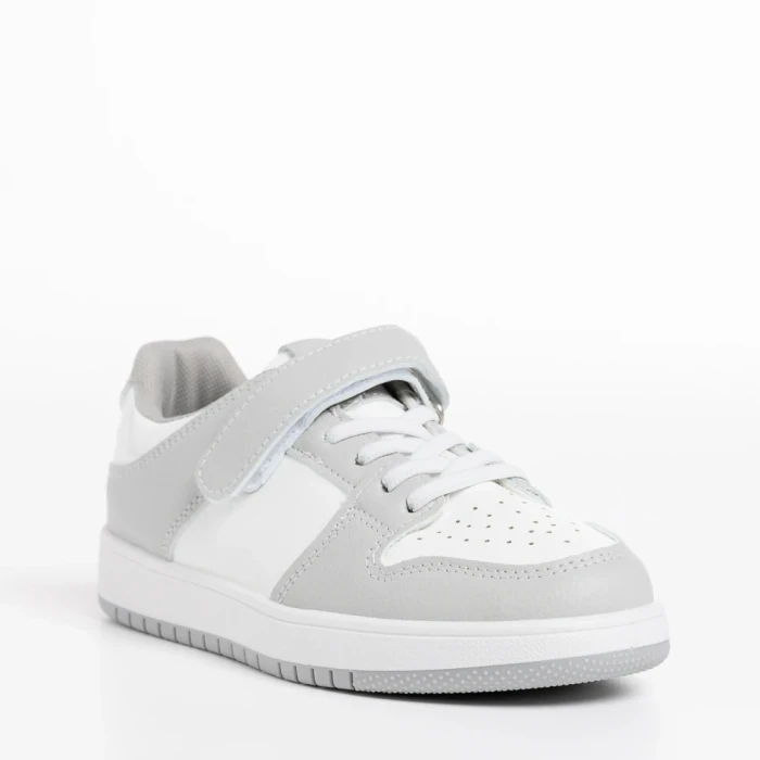 Детски спортни обувки  бели със сиво  от еко кожа  Bristol