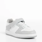 Детски спортни обувки  бели със сиво  от еко кожа  Bristol