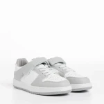 Детски спортни обувки  бели със сиво  от еко кожа  Bristol