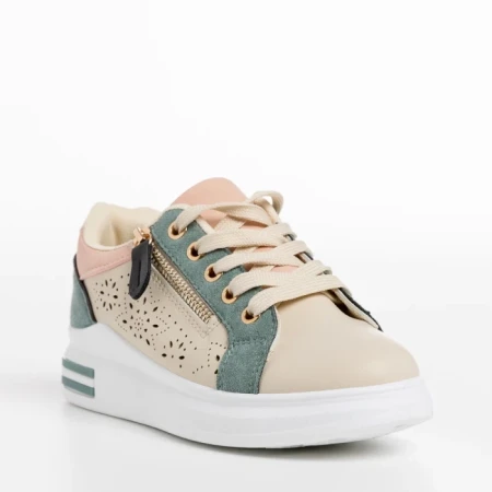 Детски спортни обувки  бежови  от еко кожа  Teal