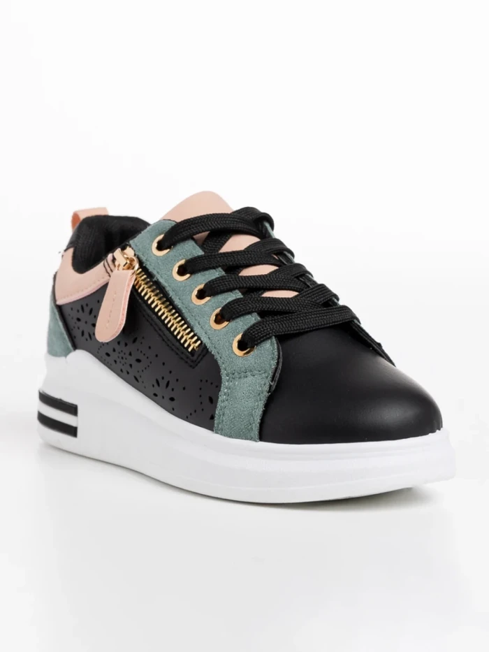 Детски спортни обувки  черни  от еко кожа  Teal