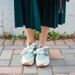 Дамски спортни обувки  зелени  от еко кожа и текстилен материал  Nairobi