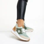 Дамски спортни обувки  зелени  от еко кожа и текстилен материал  Nairobi