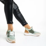 Дамски спортни обувки  зелени  от еко кожа и текстилен материал  Nairobi