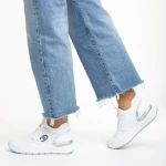 Дамски спортни обувки  бели  от еко кожа и текстилен материал  Nairobi