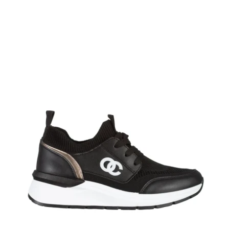 Дамски спортни обувки  черни  от еко кожа и текстилен материал  Nairobi