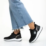 Дамски спортни обувки  черни  от еко кожа и текстилен материал  Nairobi