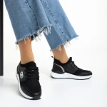 Дамски спортни обувки  черни  от еко кожа и текстилен материал  Nairobi