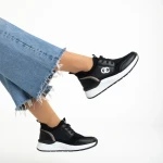 Дамски спортни обувки  черни  от еко кожа и текстилен материал  Nairobi