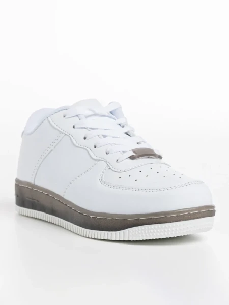 Детски спортни обувки  бели  с  черно  от еко кожа  Carsyn